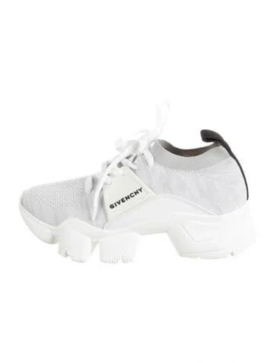 Pre-owned Givenchy Leather Trim Embellishment Chunky Sneakers In White