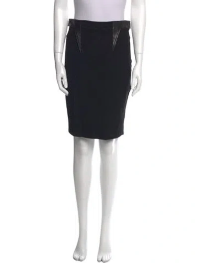 Pre-owned Givenchy Leather Trim Embellishment Knee-length Skirt In Black