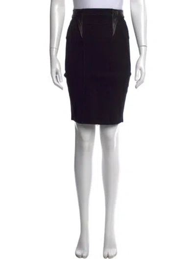 Pre-owned Givenchy Leather Trim Embellishment Mini Skirt In Black