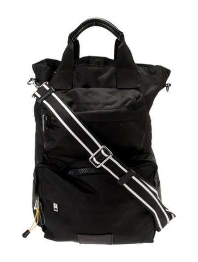 Pre-owned Givenchy Leather Trim Nylon Tote In Black