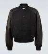 Givenchy Leather-trimmed Wool Bomber Jacket In Brown