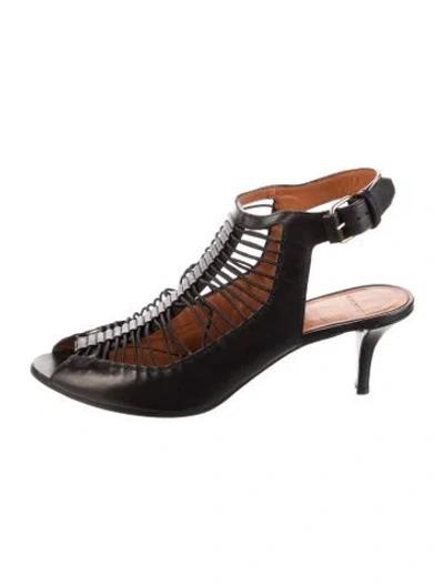 Pre-owned Givenchy Leather T-strap Pumps In Black