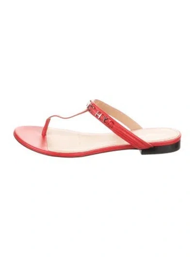 Pre-owned Givenchy Leather T-strap Sandals In Red