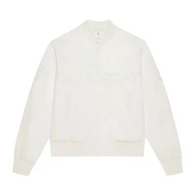 Pre-owned Givenchy Leather Varsity Jacket 'white' | Men's Size 48