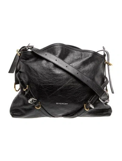 Pre-owned Givenchy Leather Voyou Bag Medium In Black