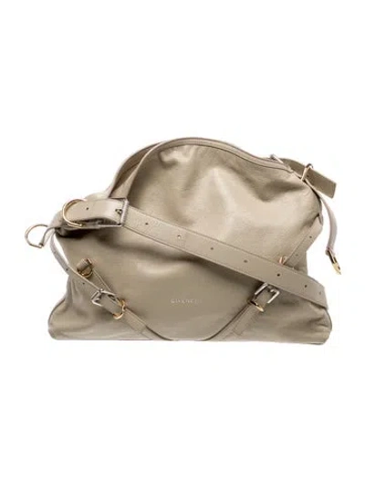 Pre-owned Givenchy Leather Voyou Medium In Neutral