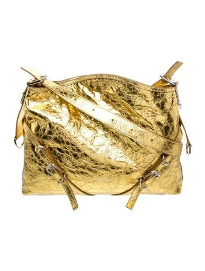 Pre-owned Givenchy Leather Voyou Medium In Yellow