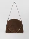 Givenchy Womens Ebony Brown Silver Voyou Medium Suede Shoulder Bag In Brown