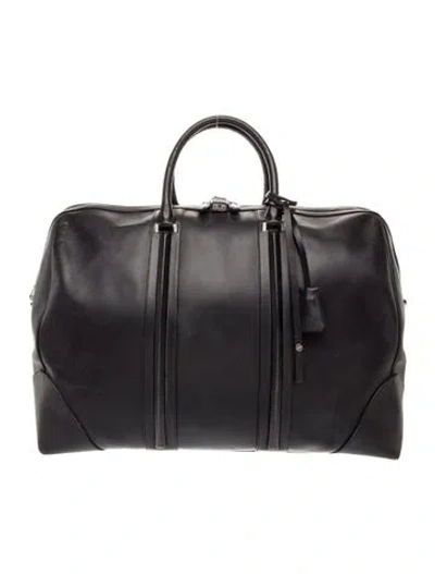 Pre-owned Givenchy Leather Weekender Bag In Black