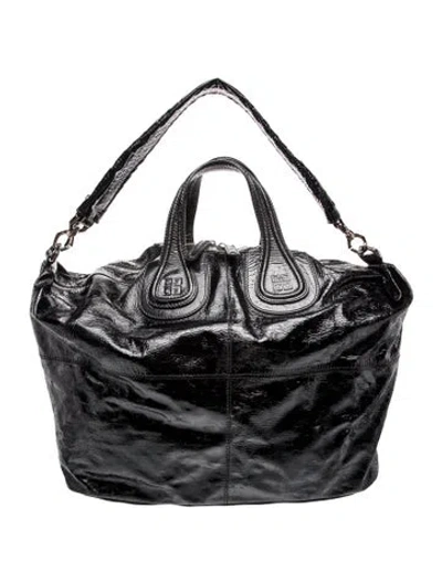 Pre-owned Givenchy Leather Weekender Bag In Black