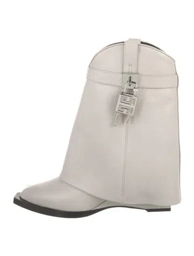 Pre-owned Givenchy Leather Western Boots In Neutrals