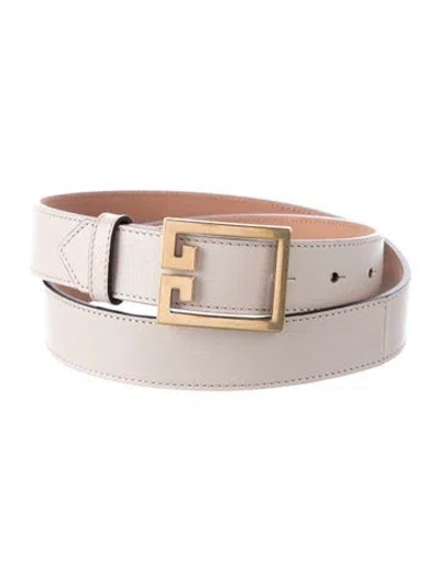 Pre-owned Givenchy Leather Whipstitch Trim Belt In Neutral