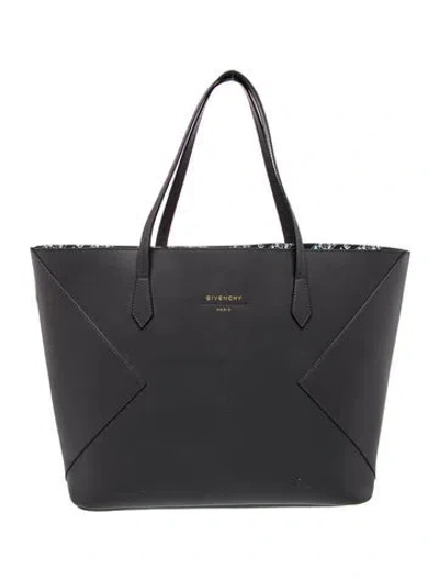 Pre-owned Givenchy Leather Wing Tote In Black