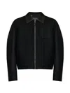 Givenchy Leather-collar Wool Jacket In Black