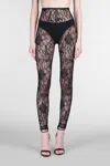 Givenchy Sheer Lace Fabric Elastic Waistband Leggings