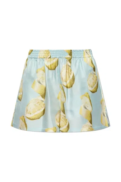 Givenchy Lemon Print Shorts In Blue