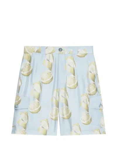 Givenchy Lemon-print Shorts In Blue