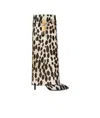 Givenchy Shark Lock Stiletto Boots In Pony With Leopard Print In Multicolor