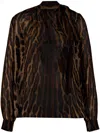 Givenchy Leopard-print Blouse In Brown