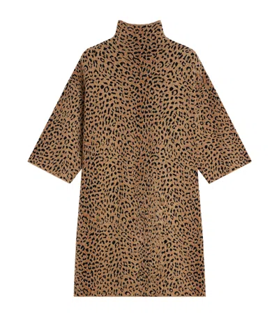 Givenchy Leopard Print High-neck Mini Dress In White