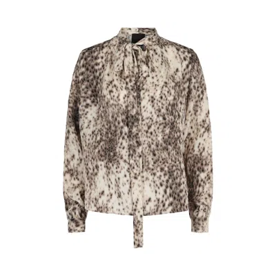 Pre-owned Givenchy Leopard Print Silk Blouse 'natural Brown' | Women's Size 38
