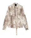 Givenchy Women's Blouse In Silk With Snow Leopard Print And Lavalliere In Nude