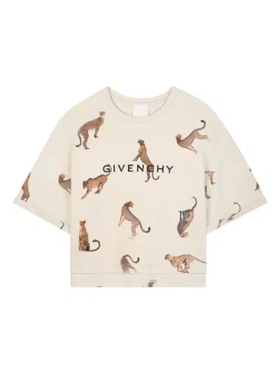Givenchy Kids' Leopard-print T-shirt In Pink
