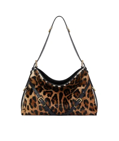 Givenchy Leopard Printed Medium Voyou Bag In Black/beige