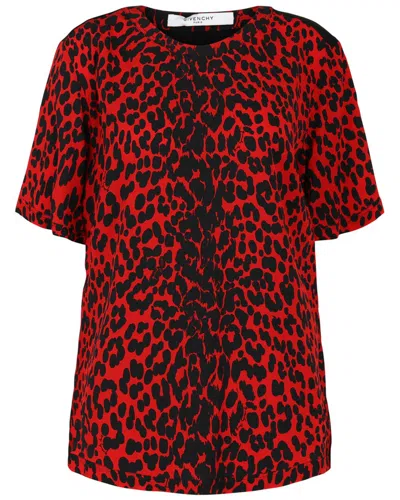 GIVENCHY GIVENCHY LEOPARD PRINTED SILK TOP