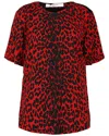 Givenchy Leopard Printed Silk Top In Red