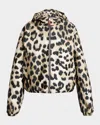 Givenchy Leopard-print Crop Windbreaker Jacket In Sand