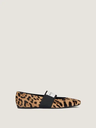 Givenchy Leopard-print Hair Calf Flat In Tan