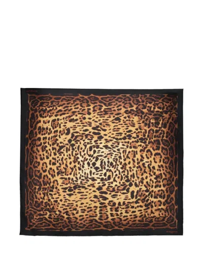 Givenchy Leopard-print Silk Scarf In Brown
