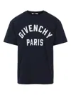 Givenchy Navy Short-sleeved T-shirt With Logo In Blue