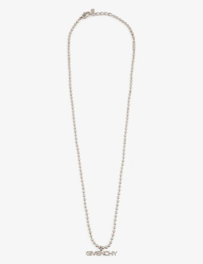 Givenchy Mens Silvery Letters Brass Necklace