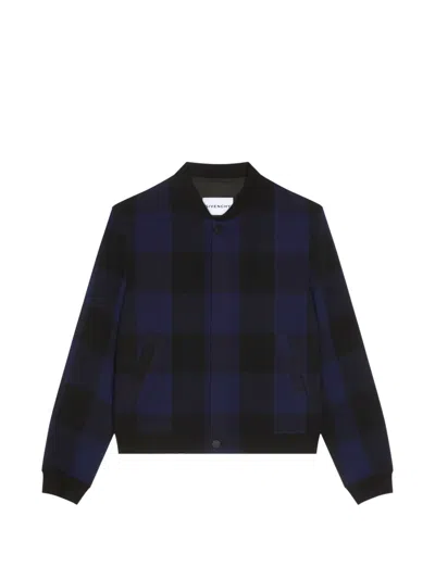 Givenchy Leichter Blouson Aus Kariertem Jacquard In Blau