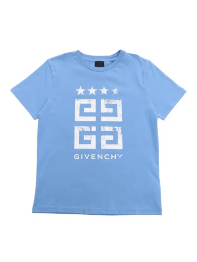 Givenchy Kids' Light Blu T-shirt In Blue