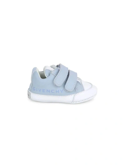 Givenchy Kids' Light Blue And White Sneakers With Logo