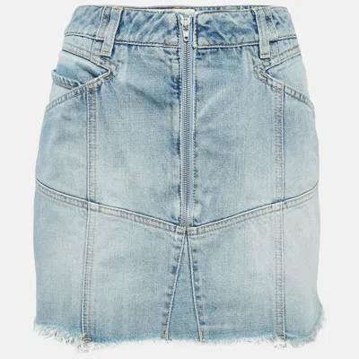 Pre-owned Givenchy Light Blue Denim Mini Skirt L Waist 31"