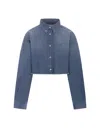 Givenchy Cropped Denim Button-front Shirt In Blue