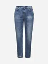 Givenchy Washed Denim Tapered Leg Jeans With Contrast Stitching