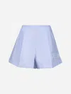 Givenchy Light Blue Embroidered Cotton Shorts
