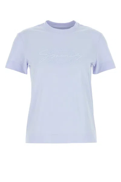 Givenchy Light Blue Embroidered-logo T-shirt