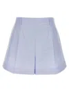 Givenchy Light Blue Embroidered Cotton Shorts In Light Blue