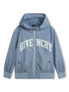 GIVENCHY LIGHT BLUE GIVENCHY WINDBREAKER WITH ZIP AND HOOD