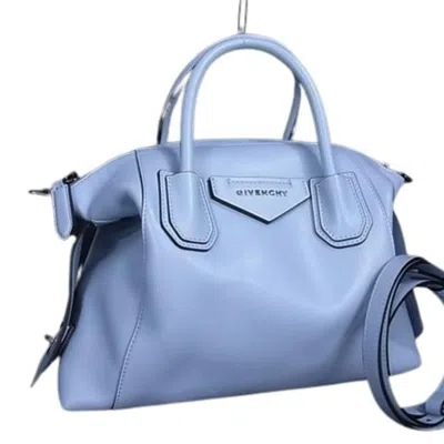 Pre-owned Givenchy Light Blue Leather Handbag Shoulder Bag Tote Bag ()