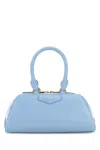 Givenchy Light Blue Leather Mini Antigona Handbag In Blue