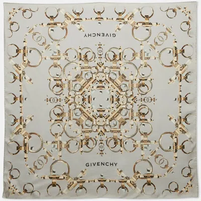 Pre-owned Givenchy Light Blue Printed Silk Square Scarf
