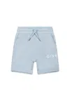 Givenchy Light Blue Shorts For Baby Boy With Logo In Light Blue