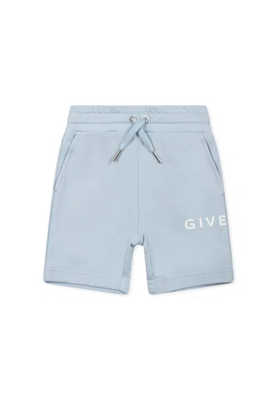 Givenchy Light Blue Shorts For Baby Boy With Logo